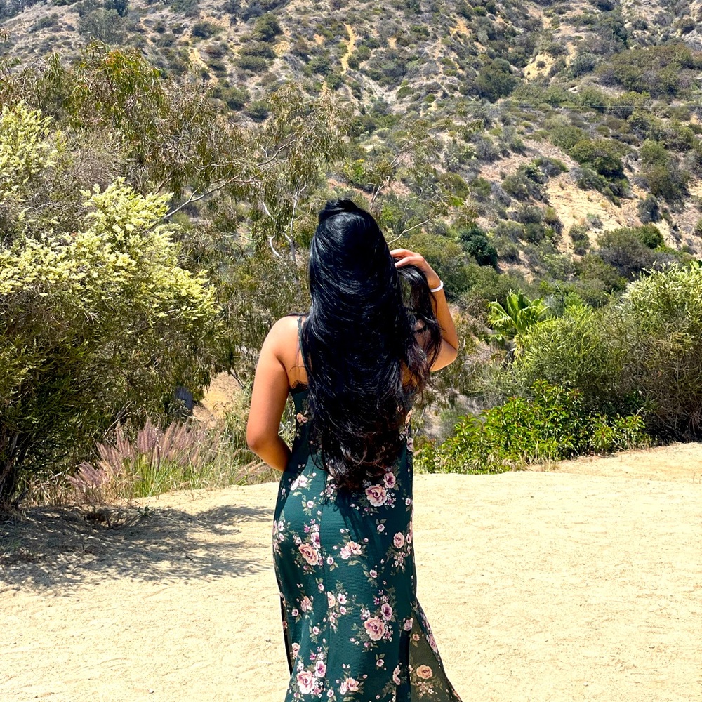 Green floral slipdress
